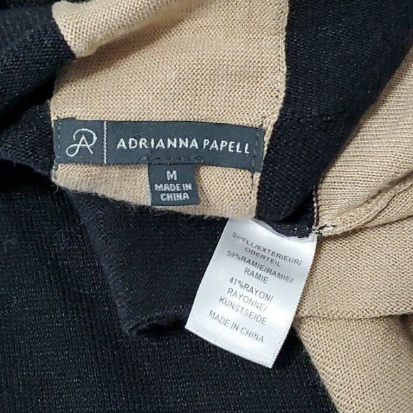 Adrianna Papell Womens Open Front Cardigan Sweater Medium Stretch Black - Picture 5 of 6